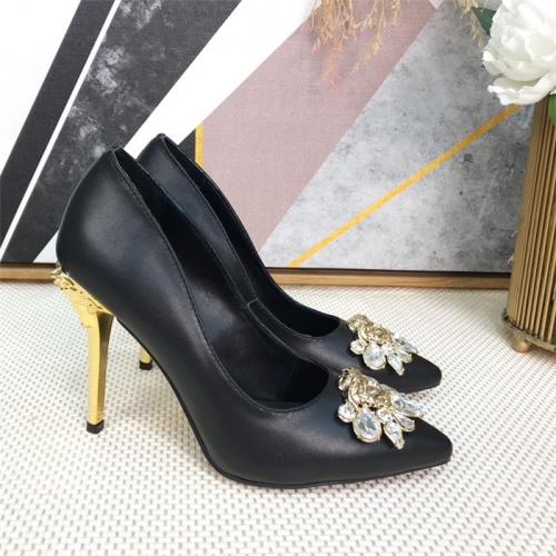 Cheap Versace High-Heeled Shoes For Women #528491 Replica Wholesale [$85.00 USD] [ITEM#528491] on Replica Versace High-Heeled Shoes