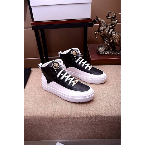 Cheap Versace High Tops Shoes For Men #528492 Replica Wholesale [$82.00 USD] [ITEM#528492] on Replica Versace High Tops Shoes