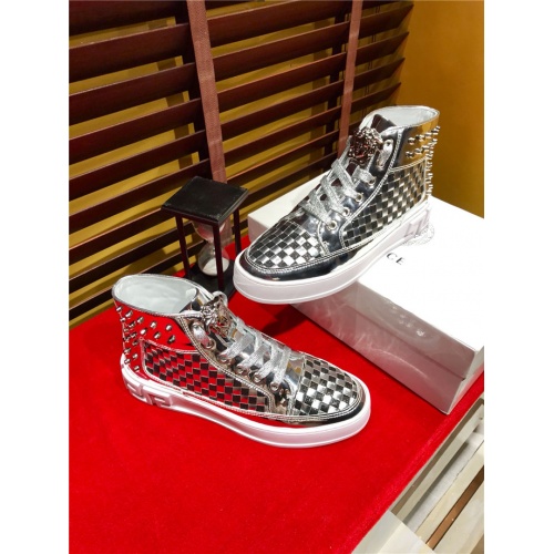Cheap Versace High Tops Shoes For Men #528497 Replica Wholesale [$82.00 USD] [ITEM#528497] on Replica Versace High Tops Shoes