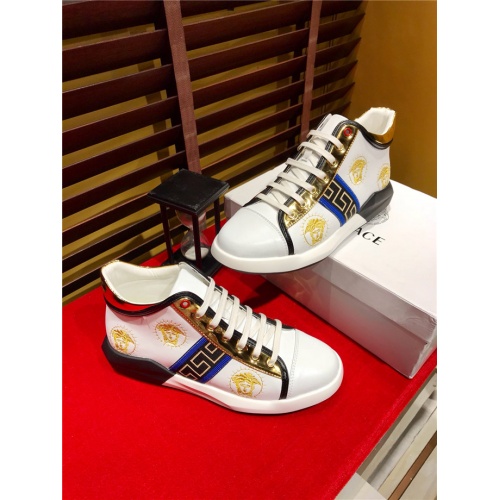 Cheap Versace High Tops Shoes For Men #528502 Replica Wholesale [$85.00 USD] [ITEM#528502] on Replica Versace High Tops Shoes