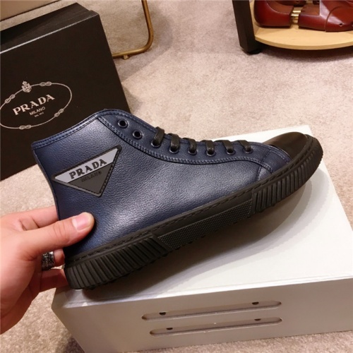 Cheap Prada High Tops Shoes For Men #528606 Replica Wholesale [$85.00 USD] [ITEM#528606] on Replica Prada High Top Shoes