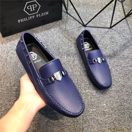 Cheap Philipp Plein PP Leather Shoes For Men #529248 Replica Wholesale [$78.00 USD] [ITEM#529248] on Replica Philipp Plein PP Leather Shoes