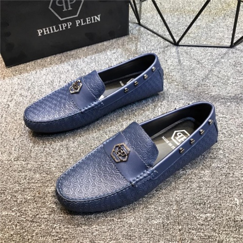 Cheap Philipp Plein PP Leather Shoes For Men #529252 Replica Wholesale [$78.00 USD] [ITEM#529252] on Replica Philipp Plein PP Leather Shoes