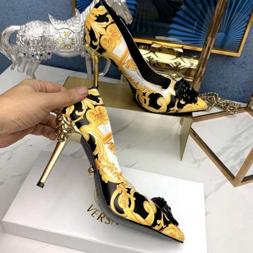 Cheap Versace High-Heeled Shoes For Women #532451 Replica Wholesale [$82.00 USD] [ITEM#532451] on Replica Versace High-Heeled Shoes