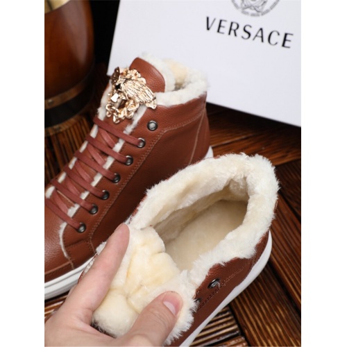 Cheap Versace High Tops Shoes For Men #533887 Replica Wholesale [$82.00 USD] [ITEM#533887] on Replica Versace High Tops Shoes
