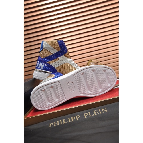Cheap Philipp Plein PP High Tops Shoes For Men #536017 Replica Wholesale [$102.00 USD] [ITEM#536017] on Replica Philipp Plein PP High Tops Shoes
