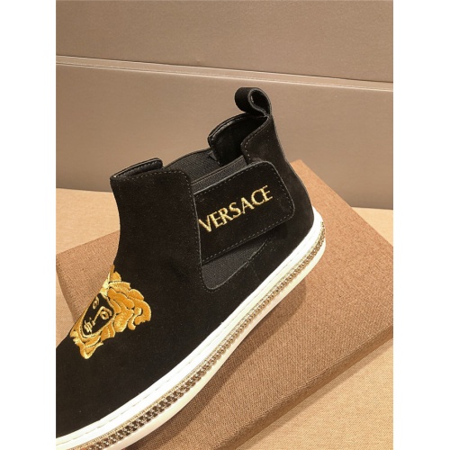 Cheap Versace High Tops Shoes For Men #538419 Replica Wholesale [$80.00 USD] [ITEM#538419] on Replica Versace High Tops Shoes