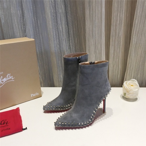 Cheap Christian Louboutin Boots For Women #538843 Replica Wholesale [$98.00 USD] [ITEM#538843] on Replica Christian Louboutin Boots