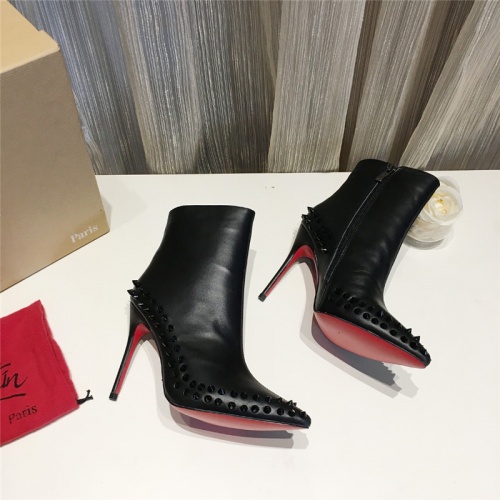 Cheap Christian Louboutin Boots For Women #538845 Replica Wholesale [$105.00 USD] [ITEM#538845] on Replica Christian Louboutin Boots