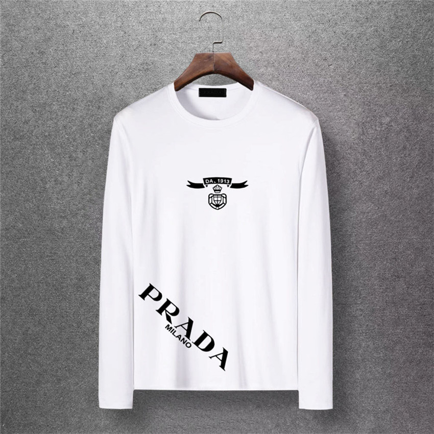 Cheap Prada T Shirts Long Sleeved O Neck For Men 538036 Replica Wholesale 2813 Usd W