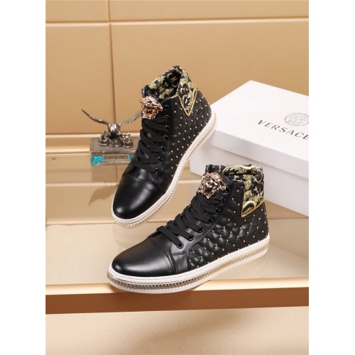 Cheap Versace High Tops Shoes For Men #546552 Replica Wholesale [$82.00 USD] [ITEM#546552] on Replica Versace High Tops Shoes