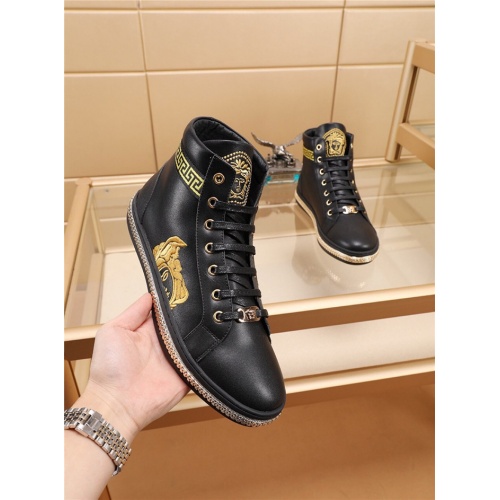 Cheap Versace High Tops Shoes For Men #546554 Replica Wholesale [$82.00 USD] [ITEM#546554] on Replica Versace High Tops Shoes