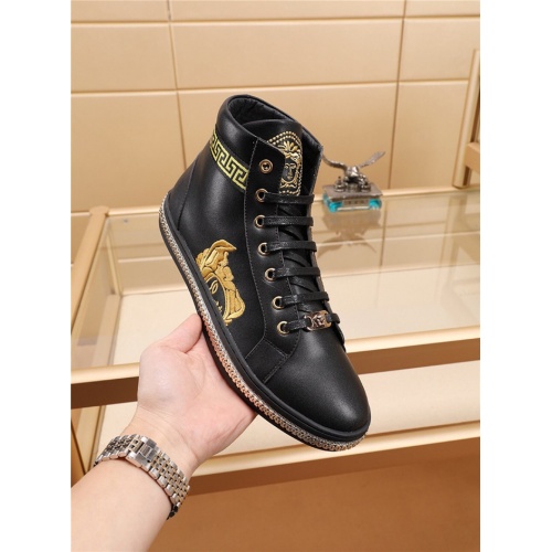 Cheap Versace High Tops Shoes For Men #546554 Replica Wholesale [$82.00 USD] [ITEM#546554] on Replica Versace High Tops Shoes