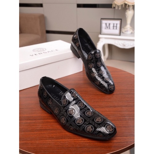 Cheap Versace Leather Shoes For Men #546721 Replica Wholesale [$82.00 USD] [ITEM#546721] on Replica Versace Leather Shoes