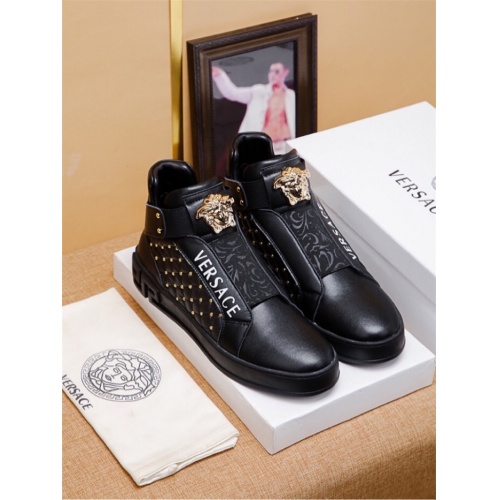 Cheap Versace High Tops Shoes For Men #547432 Replica Wholesale [$80.00 USD] [ITEM#547432] on Replica Versace High Tops Shoes