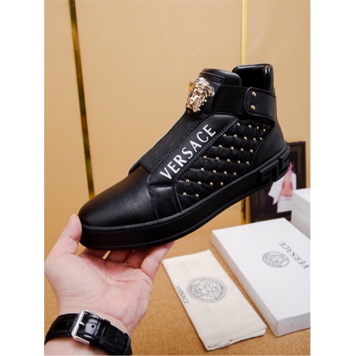 Cheap Versace High Tops Shoes For Men #547432 Replica Wholesale [$80.00 USD] [ITEM#547432] on Replica Versace High Tops Shoes