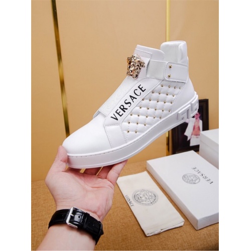 Cheap Versace High Tops Shoes For Men #547440 Replica Wholesale [$80.00 USD] [ITEM#547440] on Replica Versace High Tops Shoes