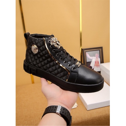 Cheap Versace High Tops Shoes For Men #547442 Replica Wholesale [$80.00 USD] [ITEM#547442] on Replica Versace High Tops Shoes