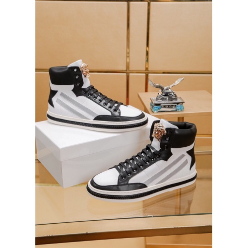 Cheap Versace High Tops Shoes For Men #547712 Replica Wholesale [$82.00 USD] [ITEM#547712] on Replica Versace High Tops Shoes
