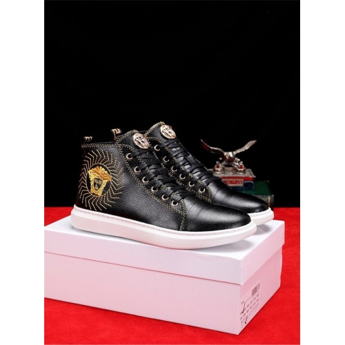 Cheap Versace High Tops Shoes For Men #547886 Replica Wholesale [$82.00 USD] [ITEM#547886] on Replica Versace High Tops Shoes