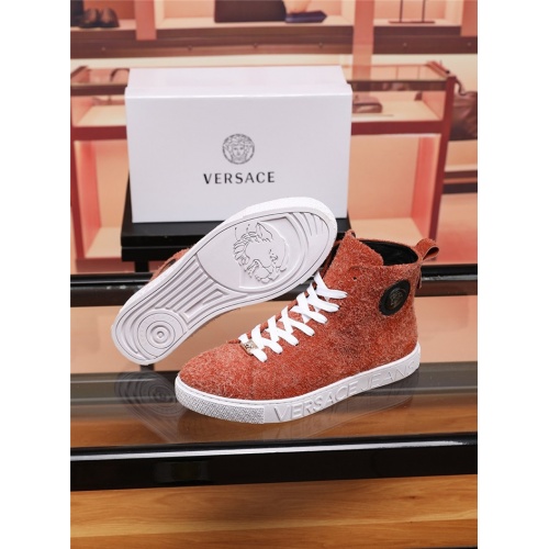 Cheap Versace High Tops Shoes For Men #548594 Replica Wholesale [$80.00 USD] [ITEM#548594] on Replica Versace High Tops Shoes