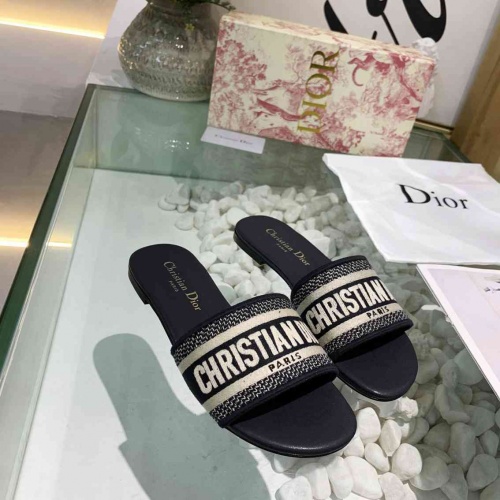 Cheap Christian Dior Slippers For Women #549384 Replica Wholesale [$56.00 USD] [ITEM#549384] on Replica Christian Dior Slippers