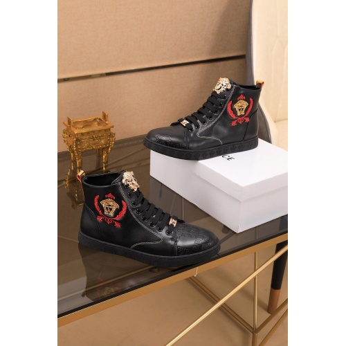 Cheap Versace High Tops Shoes For Men #549868 Replica Wholesale [$80.00 USD] [ITEM#549868] on Replica Versace High Tops Shoes