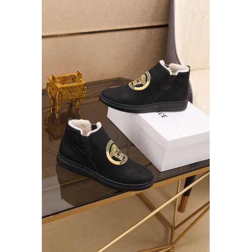 Cheap Versace High Tops Shoes For Men #549870 Replica Wholesale [$82.00 USD] [ITEM#549870] on Replica Versace High Tops Shoes