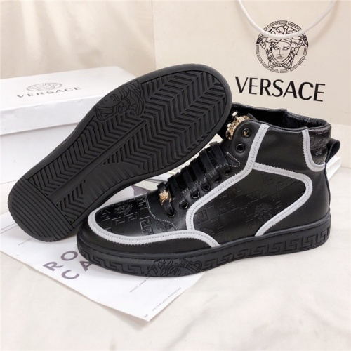 Cheap Versace High Tops Shoes For Men #550698 Replica Wholesale [$82.00 USD] [ITEM#550698] on Replica Versace High Tops Shoes