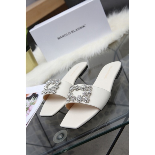 Cheap Manolo Blahnik Slippers For Women #554156 Replica Wholesale [$68.00 USD] [ITEM#554156] on Replica Manolo Blahnik Flat Shoes