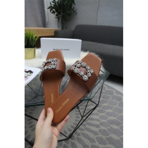 Cheap Manolo Blahnik Slippers For Women #554157 Replica Wholesale [$68.00 USD] [ITEM#554157] on Replica Manolo Blahnik Flat Shoes