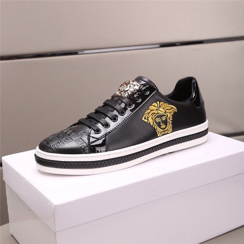 Cheap Versace Casual Shoes For Men #555556 Replica Wholesale [$76.00 USD] [ITEM#555556] on Replica Versace Flat Shoes