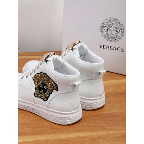 Cheap Versace High Tops Shoes For Men #556239 Replica Wholesale [$83.00 USD] [ITEM#556239] on Replica Versace High Tops Shoes