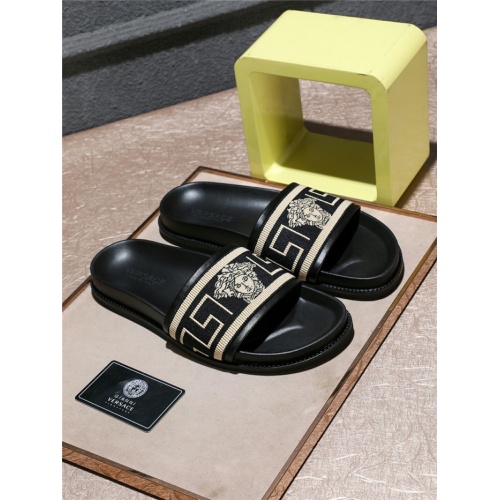Cheap Versace Slippers For Men #556521 Replica Wholesale [$53.00 USD] [ITEM#556521] on Replica Versace Slippers