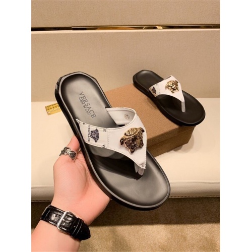 Cheap Versace Slippers For Men #559348 Replica Wholesale [$45.00 USD] [ITEM#559348] on Replica Versace Slippers