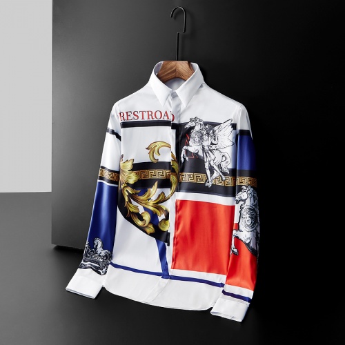 Cheap Versace Shirts Long Sleeved For Men #561356 Replica Wholesale [$86.00 USD] [ITEM#561356] on Replica Versace Shirts