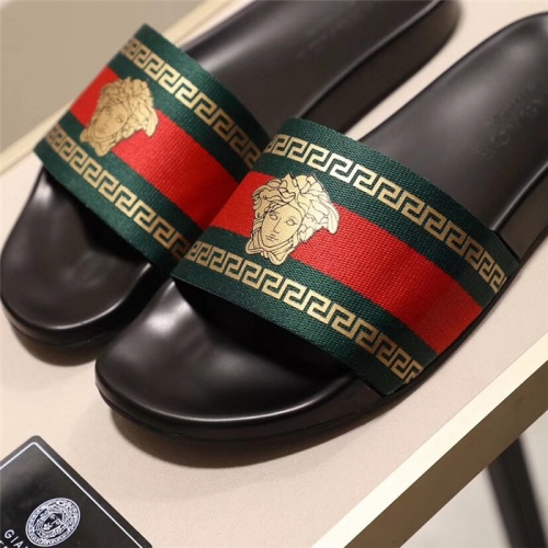 Cheap Versace Slippers For Men #752035 Replica Wholesale [$43.00 USD] [ITEM#752035] on Replica Versace Slippers