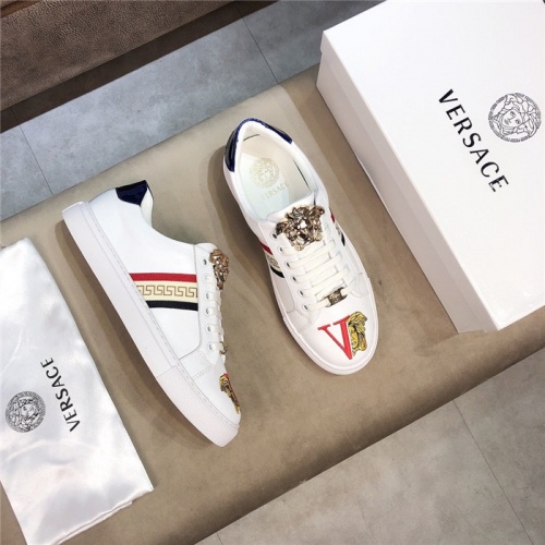 Cheap Versace Casual Shoes For Men #752279 Replica Wholesale [$74.00 USD] [ITEM#752279] on Replica Versace Flat Shoes