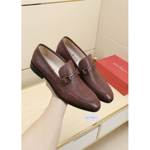 Cheap Salvatore Ferragamo Leather Shoes For Men #757186 Replica Wholesale [$76.00 USD] [ITEM#757186] on Replica Salvatore Ferragamo Leather Shoes