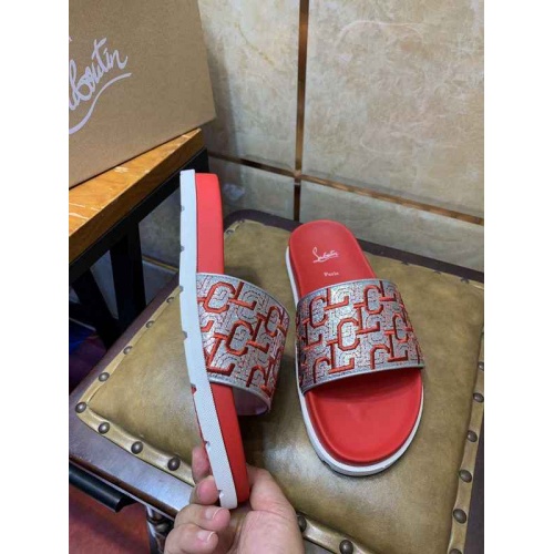 Cheap Christian Louboutin CL Slippers For Men #759141 Replica Wholesale [$68.00 USD] [ITEM#759141] on Replica Christian Louboutin CL Slippers