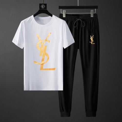 Cheap Yves Saint Laurent YSL Tracksuits Short Sleeved For Men #764800 Replica Wholesale [$72.00 USD] [ITEM#764800] on Replica Yves Saint Laurent YSL Tracksuits