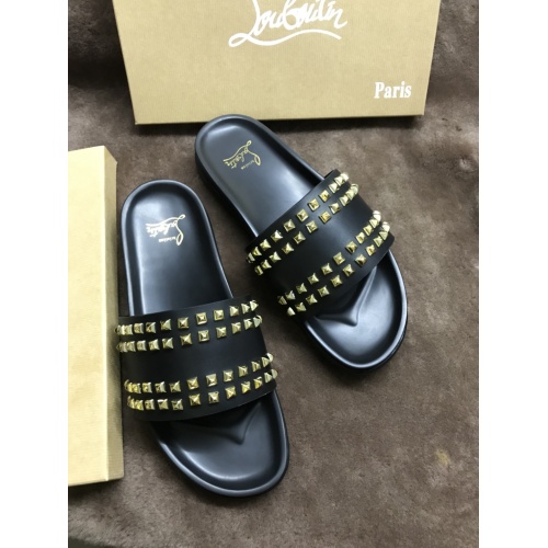 Cheap Christian Louboutin CL Slippers For Men #769194 Replica Wholesale [$68.00 USD] [ITEM#769194] on Replica Christian Louboutin CL Slippers