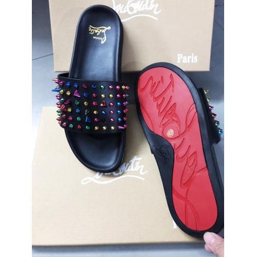 Cheap Christian Louboutin CL Slippers For Men #769380 Replica Wholesale [$72.00 USD] [ITEM#769380] on Replica Christian Louboutin CL Slippers