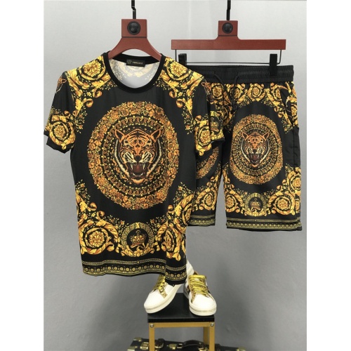 Cheap Versace Tracksuits Short Sleeved For Men #772807 Replica Wholesale [$53.00 USD] [ITEM#772807] on Replica Versace Tracksuits