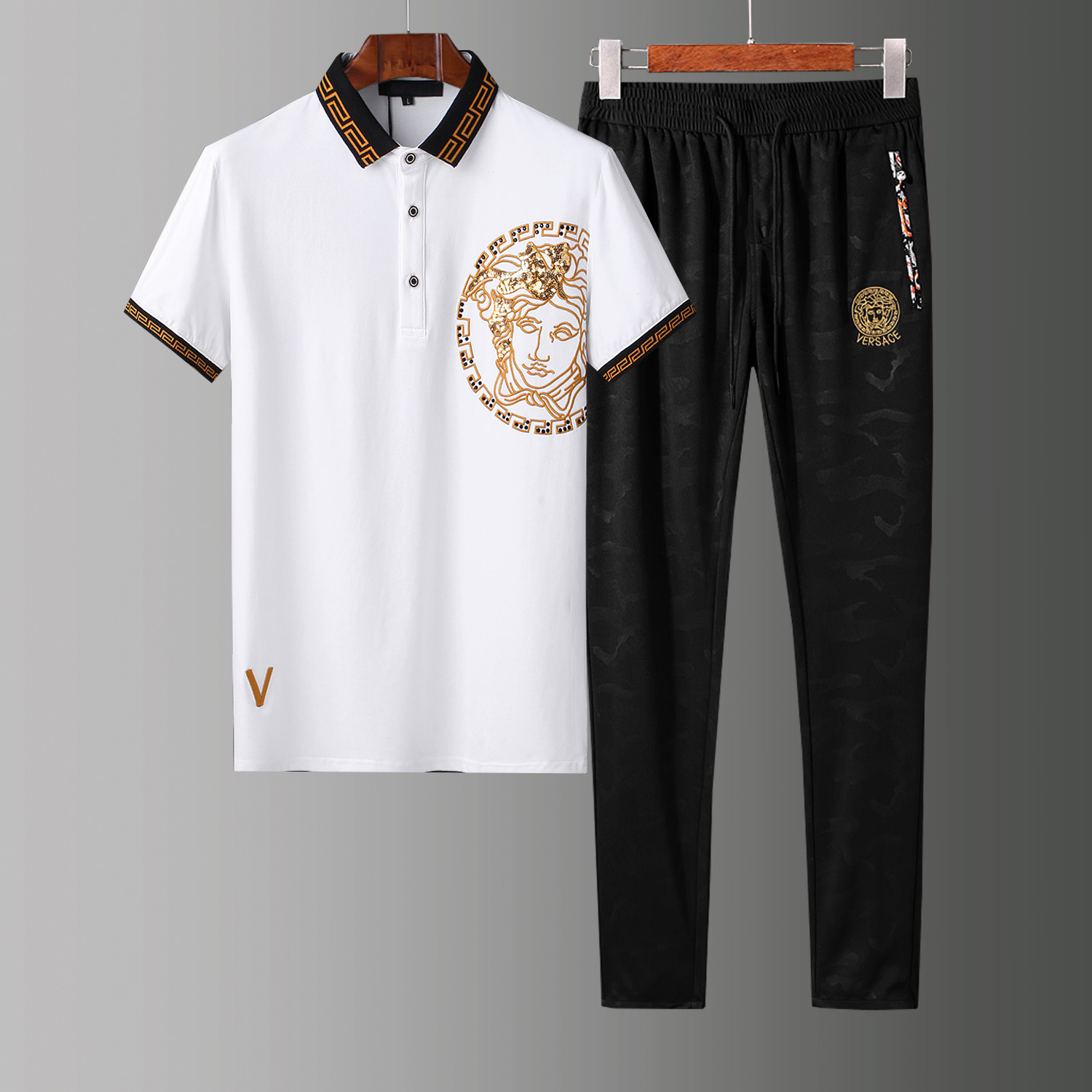 Cheap Versace Tracksuits Short Sleeved Polo For Men #784073 Replica ...