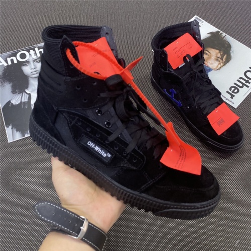 Cheap Off-White High Tops Shoes For Men #785554 Replica Wholesale [$118.00 USD] [ITEM#785554] on Replica Off-White High Tops Shoes