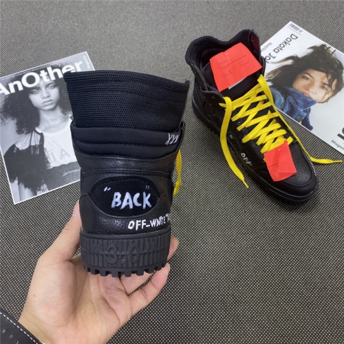 Cheap Off-White High Tops Shoes For Men #785557 Replica Wholesale [$118.00 USD] [ITEM#785557] on Replica Off-White High Tops Shoes