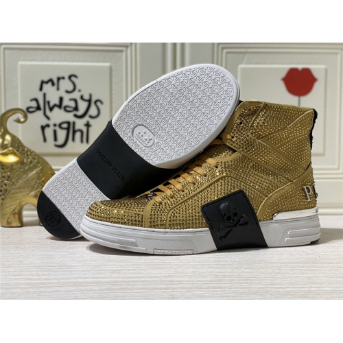 Cheap Philipp Plein PP High Tops Shoes For Men #786502 Replica Wholesale [$116.00 USD] [ITEM#786502] on Replica Philipp Plein PP High Tops Shoes