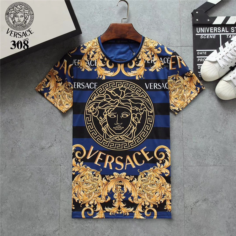 Cheap Versace T-Shirts Short Sleeved O-Neck For Men #801105 Replica ...