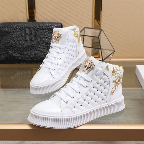 Cheap Versace High Tops Shoes For Men #811132 Replica Wholesale [$80.00 USD] [ITEM#811132] on Replica Versace High Tops Shoes